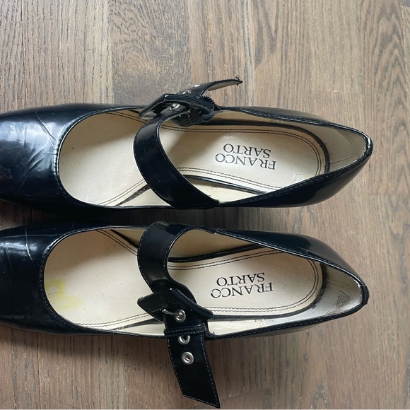 Black leather Mary Jane Franco Sarto Mary Jane heels size 7 very good used shoes - Picture 12 of 13